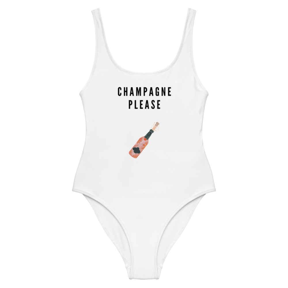 Champagne Please Swimsuit Badeanzug Weiß