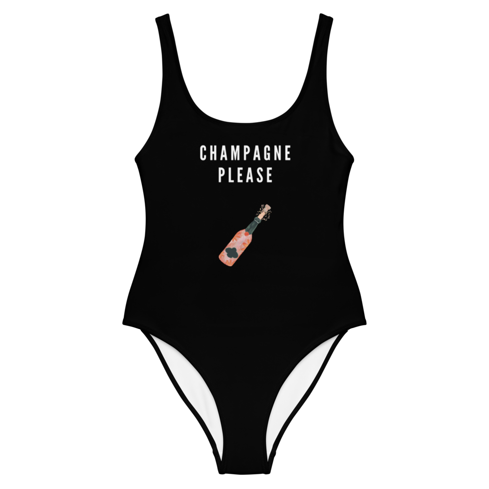 Champagne Please Swimsuit Badeanzug Schwarz